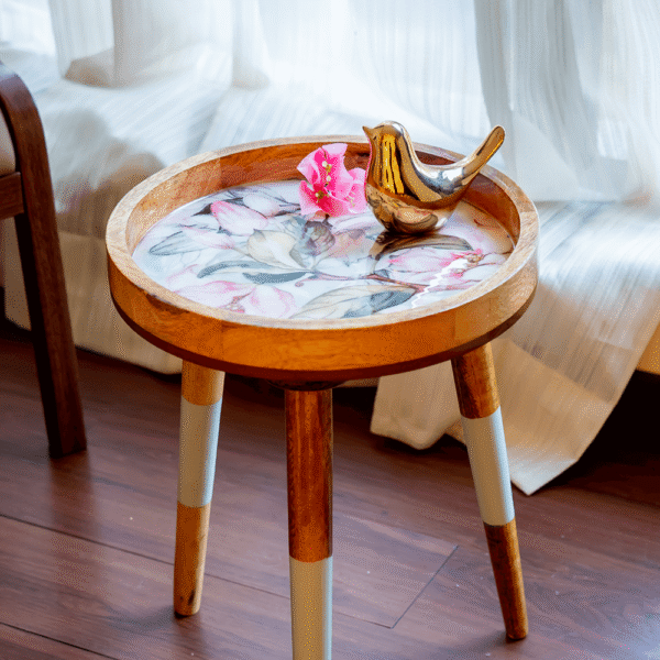 Artistic Wooden Side Table