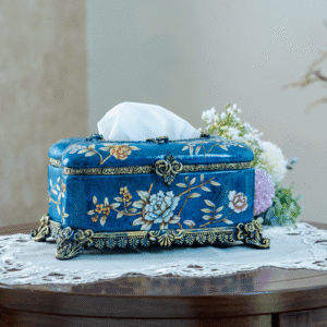 Blue Floral Luxury Tissue Box