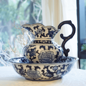 Classic Blue Ceramic Pitcher