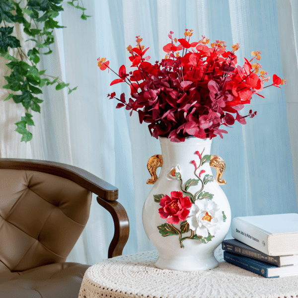 Crimson Bloom Vase