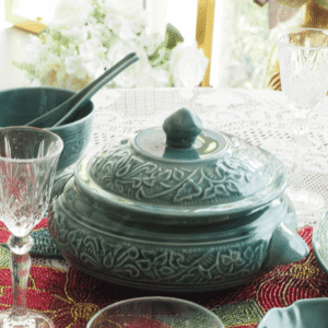 Teal Embossed Casserole Dish