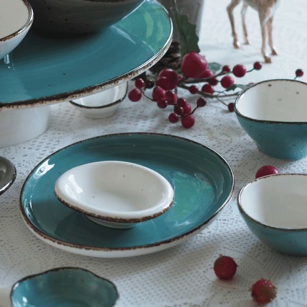 Turquoise Ivory Serving Plate