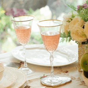 Etched Crystal Wine Glass