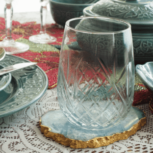 Textured Crystal Glass Pair