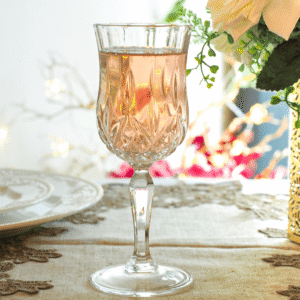 Etched Crystal Goblet Set