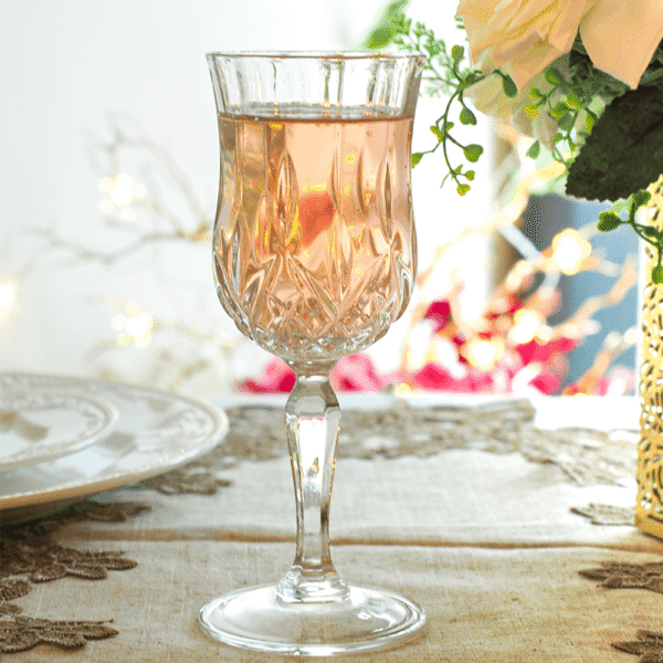 Etched Crystal Goblet Set