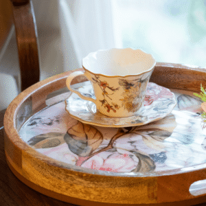 Round Wooden Serving Tray