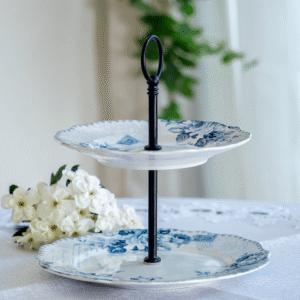 Two-Tier Glass Dessert Stand