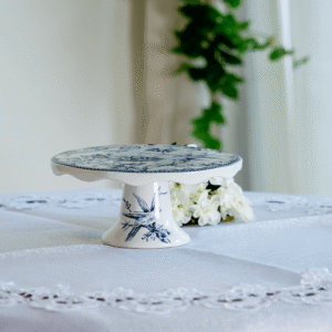 Floral Blue Pedestal Stand