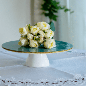 Teal Pedestal Cake Stand