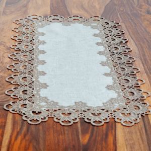Tan Lace Table Runner