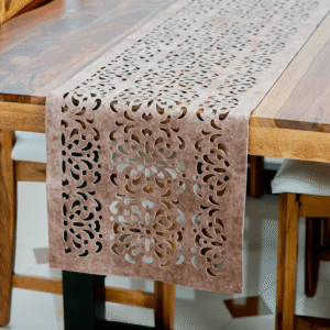 Beige Cutwork Runner