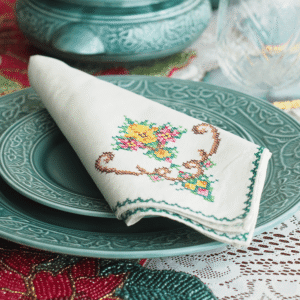 Floral Embroidered Napkin