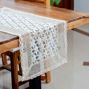White Cutwork Table Runner