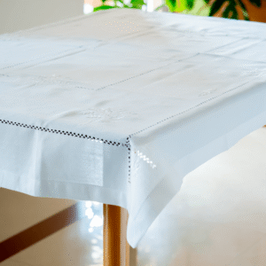 White Embroidered Tablecloth