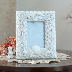 White Shellwork Photo Frame
