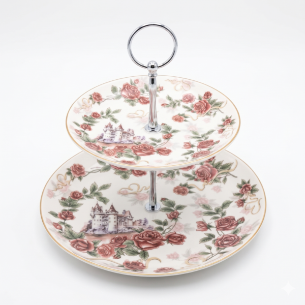 CASTLE BLOOM 2 TIER CAKE STAND