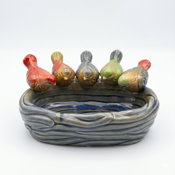 WHISPERING BIRDS CERAMIC BOWL