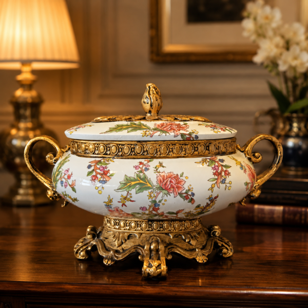 ANTIQUE CENTREPIECE WITH LID