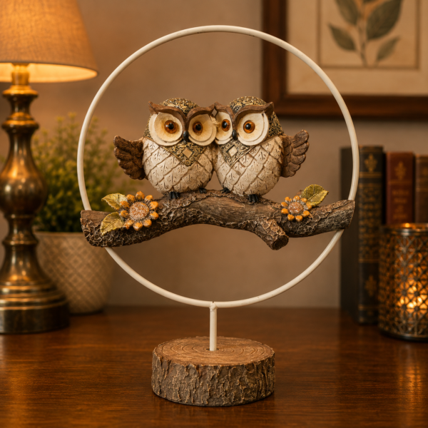 OWL COUPLE ON STAND
