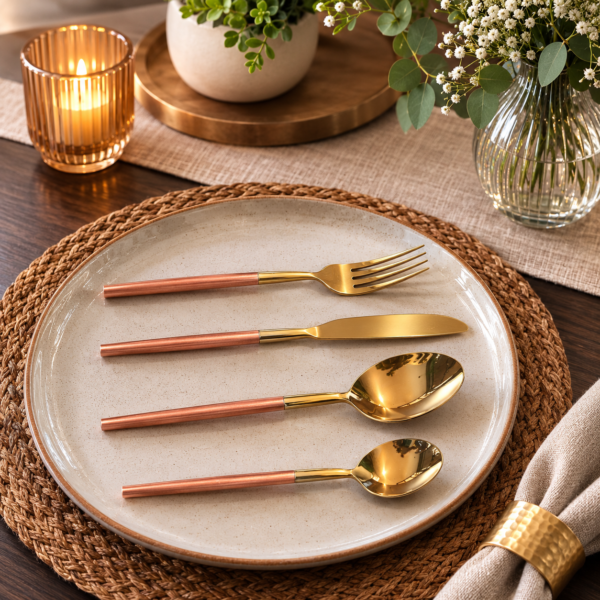 ROSE GOLD CUTLERY SET 24 PCS