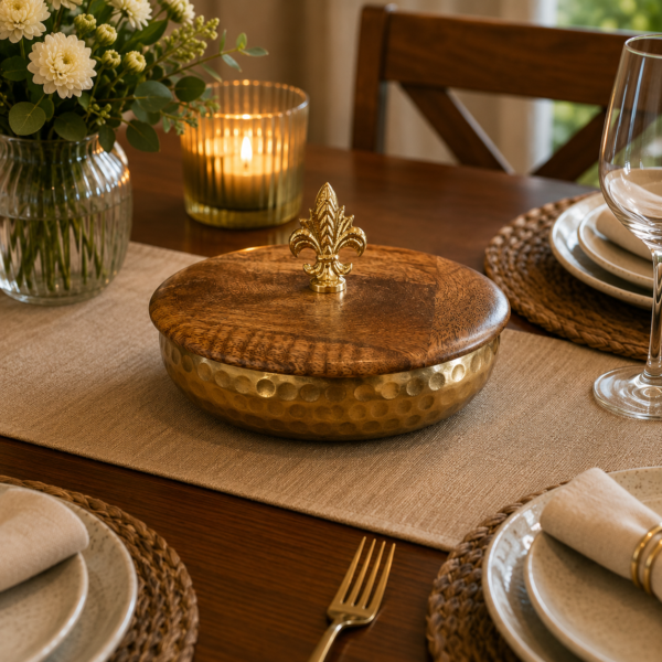 GOLD URLI WITH WOODEN LID