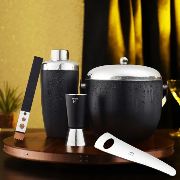 BLACK FINISH BAR SET OF 5